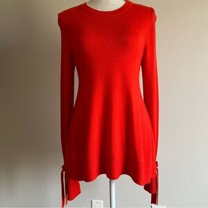 A New Day Red Knit long flare sleeve split cuff bow detail women’s sweater M